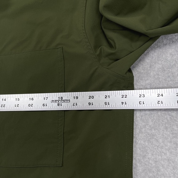 Topo Designs Tech Shirt Mens Large Green Snap Up Front Nylon Blend Gorpcore - Picture 4 of 12